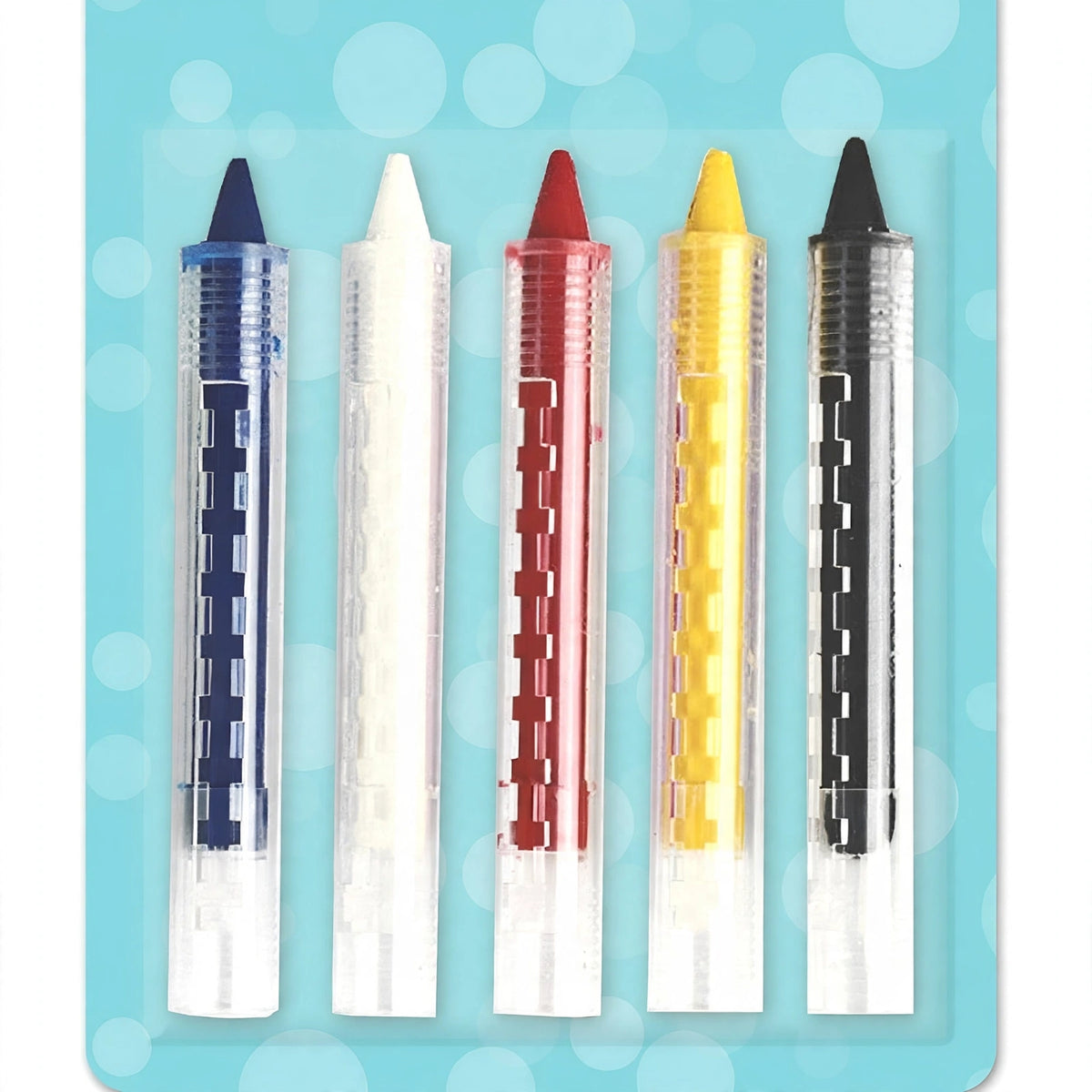 Close-up of Henbrandt push up face paint crayons in assorted colours