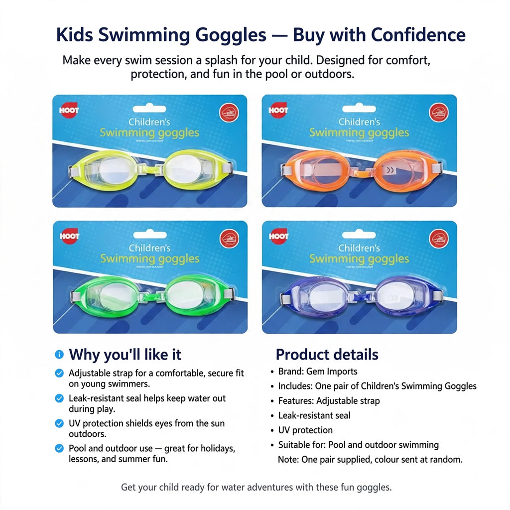 Kids Swimming Goggles designed for pool and outdoor use with UV protection and leak-resistant seal