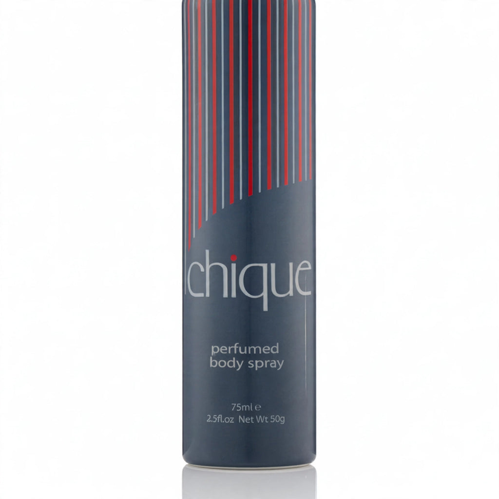 Close-up view of Chique 75ml Perfumed Body Spray bottle by Taylor of London