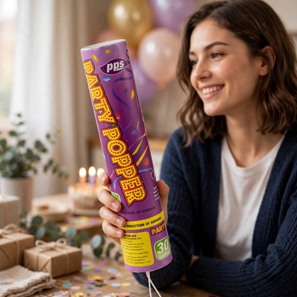 Colour Confetti Cannon Party Popper being used at a celebration