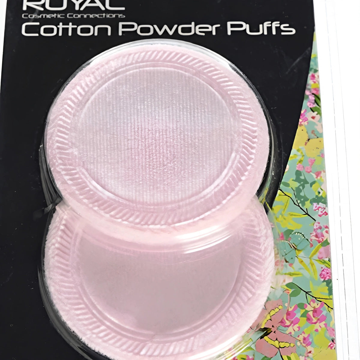 Close-up view of cotton face powder puff with soft cotton surface