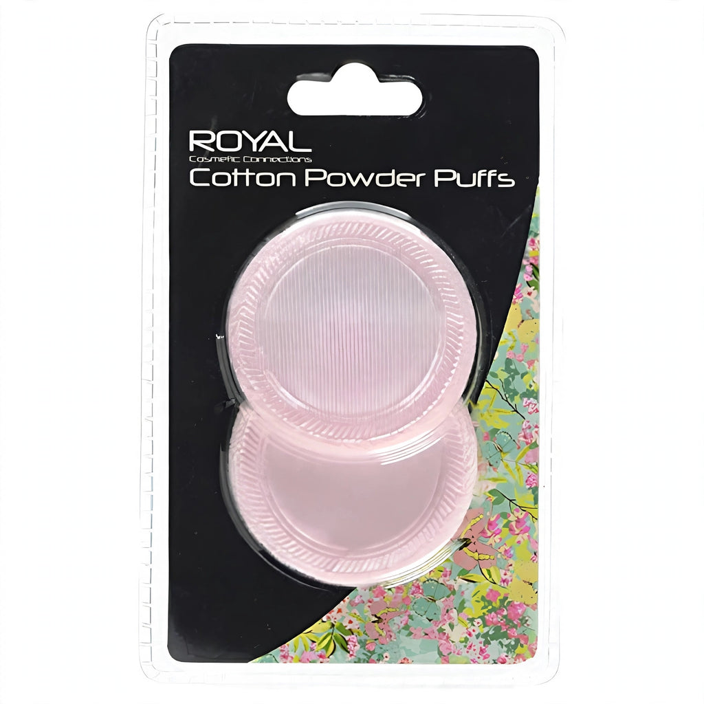 Cotton face powder puffs pack of 2 by Royal Cosmetics with soft cotton surface