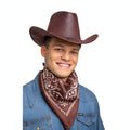 Brown and white bandana with classic western print