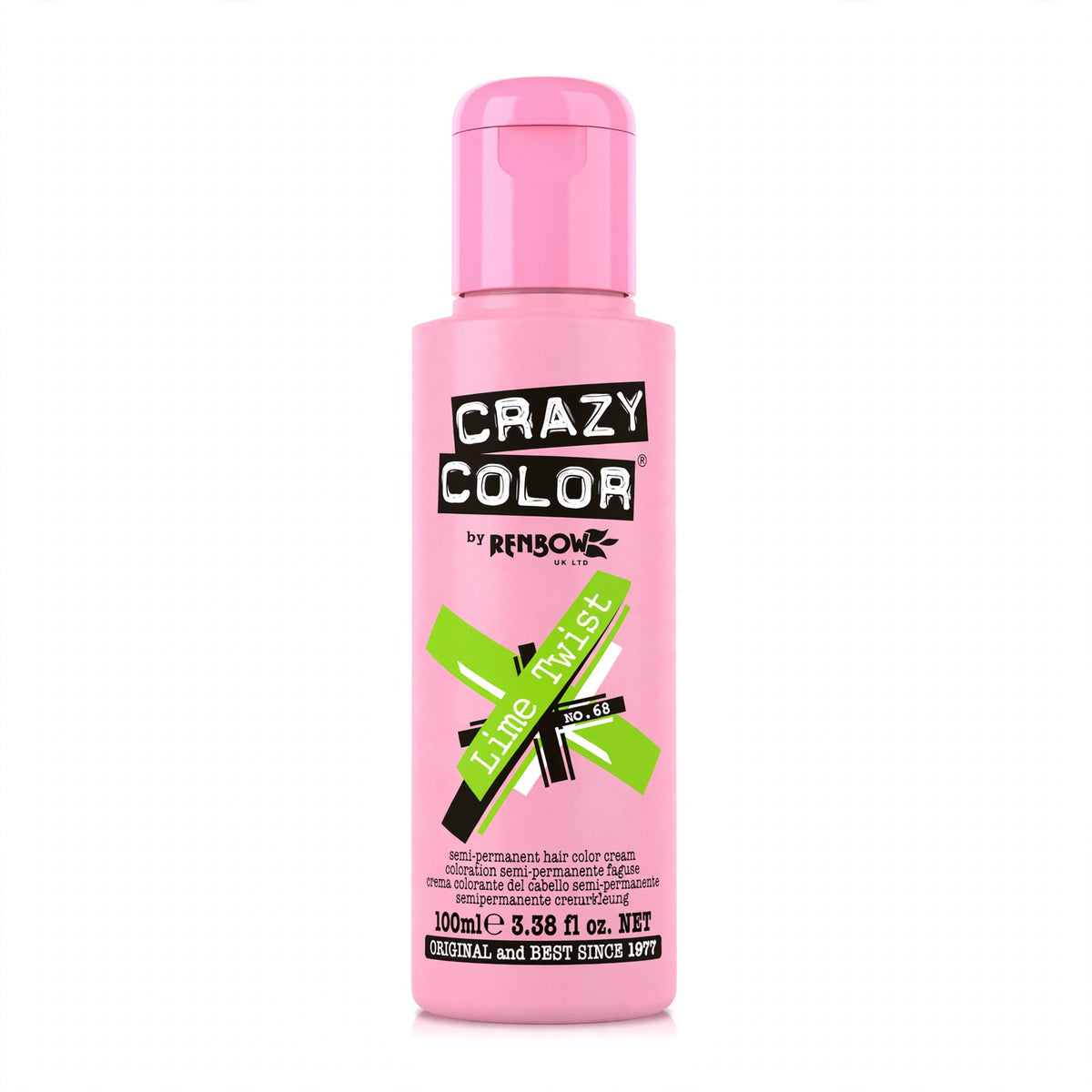 Detail view of Crazy Color Lime Twist Semi-Permanent Hair Dye.