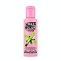 Crazy Color Lime Twist Semi-Permanent Hair Dye in vivid lime green shade, 100ml.