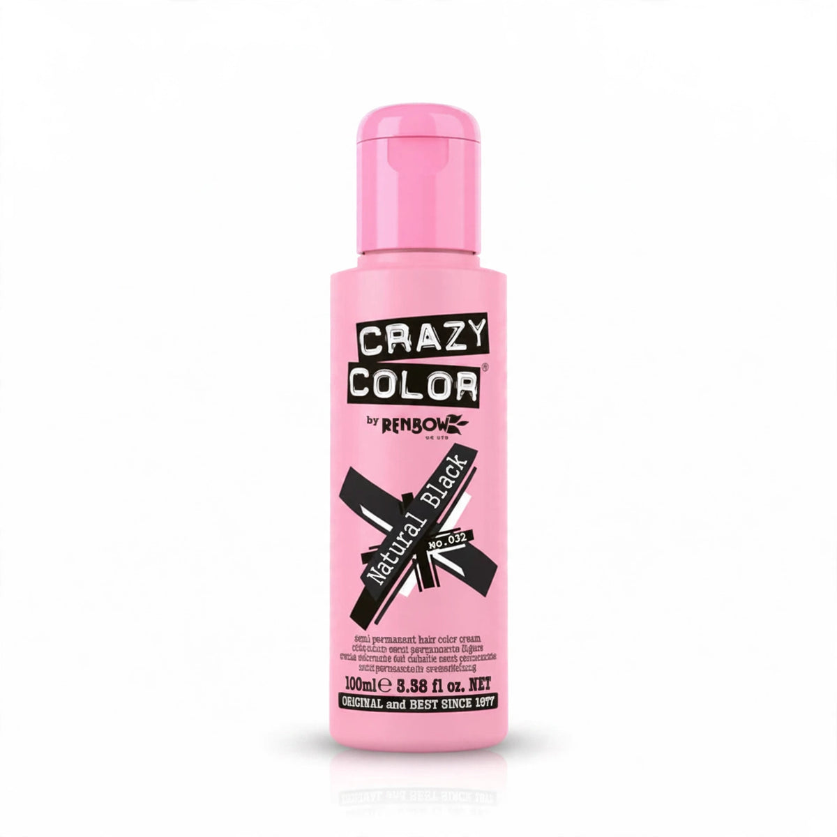 Crazy Color Natural Black Semi-Permanent Hair Dye in 100ml tube