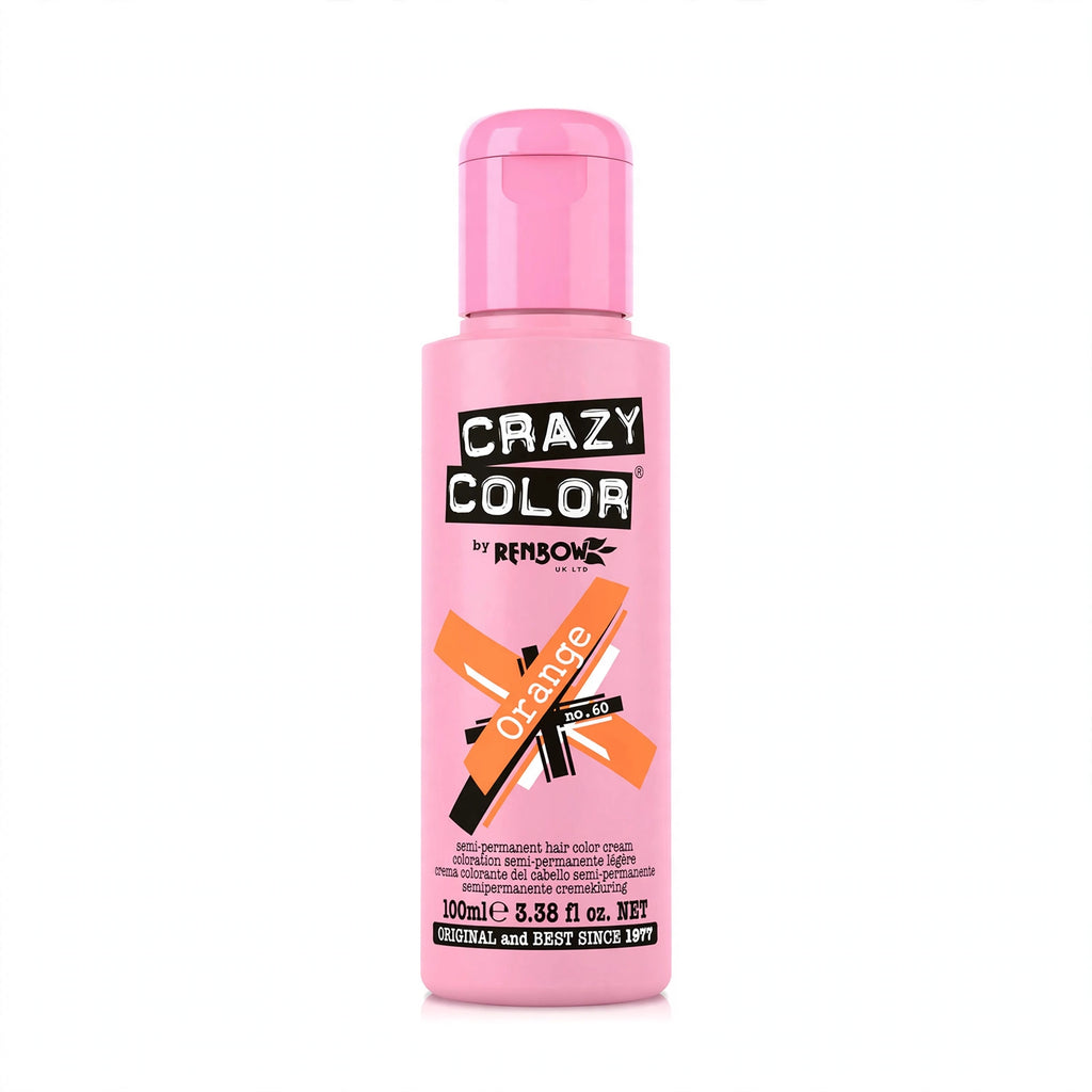 Crazy Color Orange Semi-Permanent Hair Dye in 100ml packaging