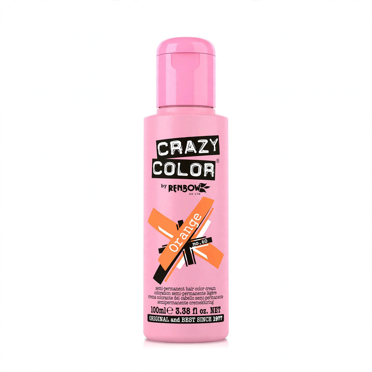 Crazy Color Orange Semi-Permanent Hair Dye in 100ml packaging