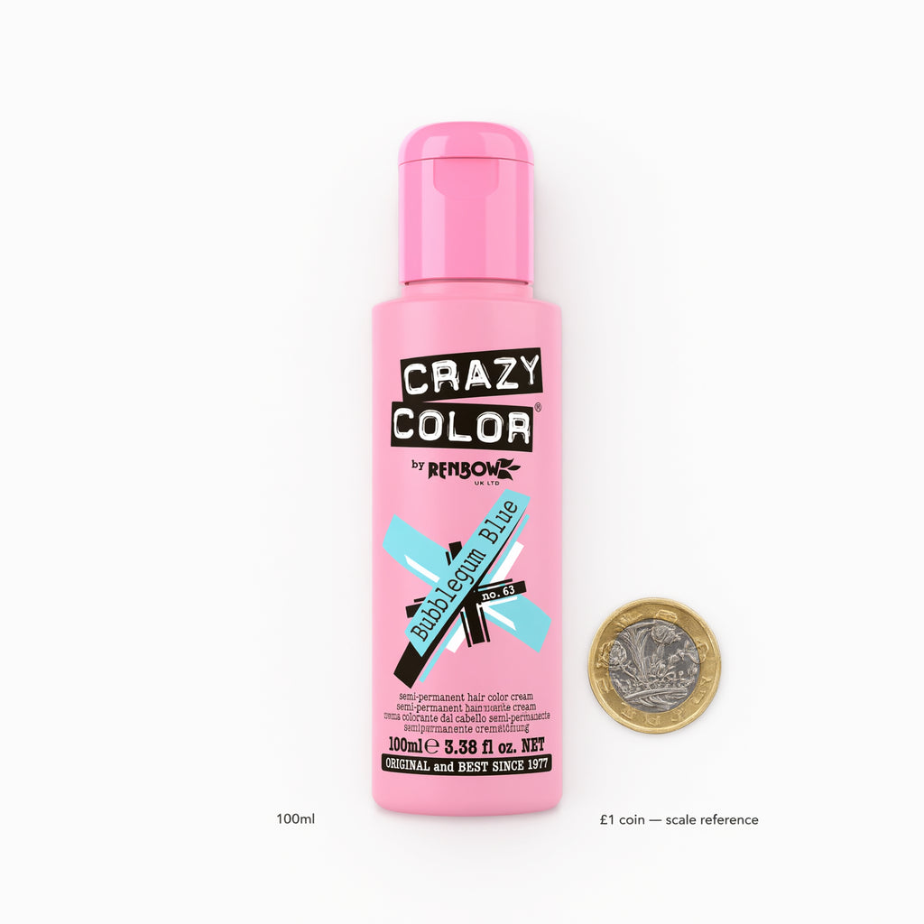 Crazy Color Bubblegum Blue Semi-Permanent Hair Dye 100ml – product image 9