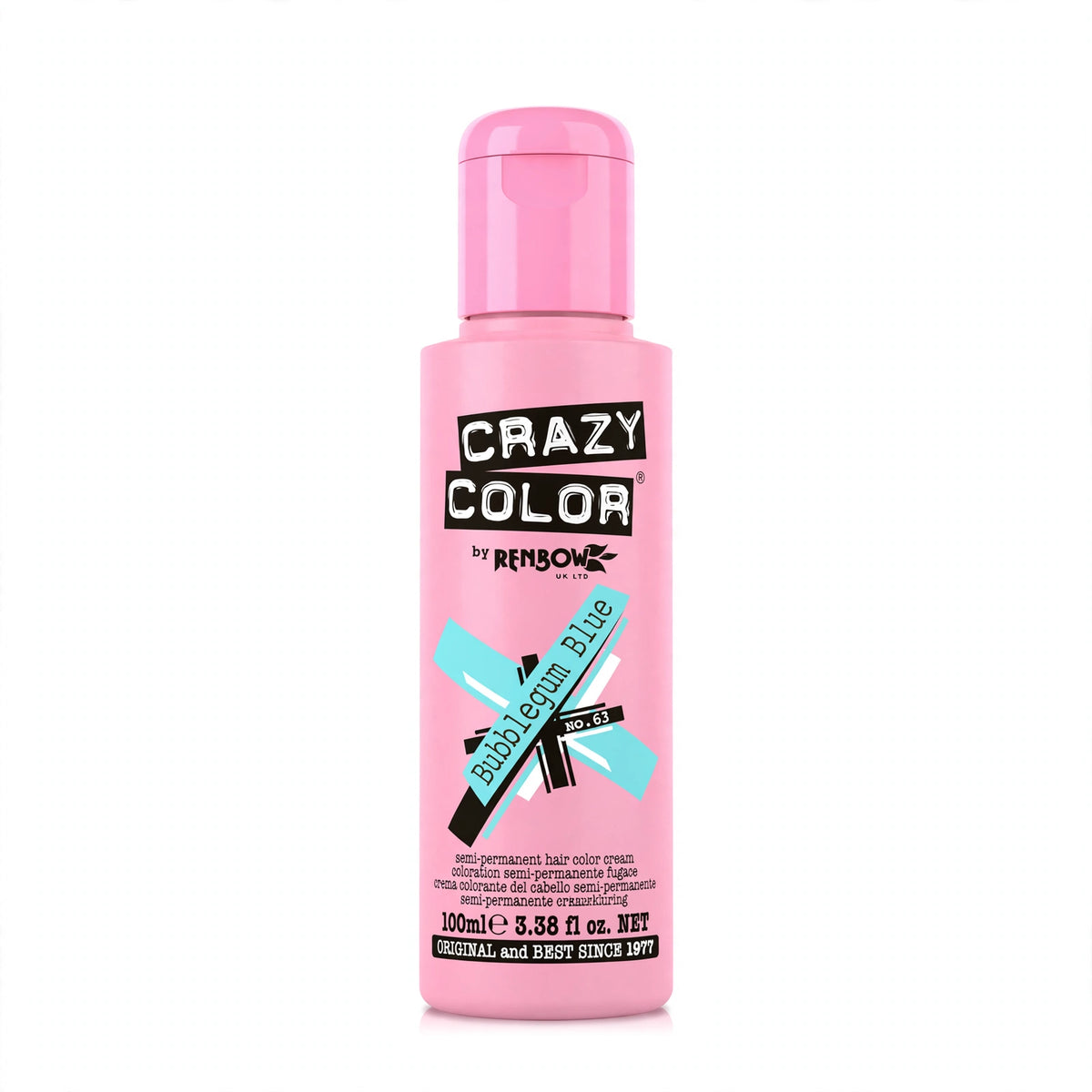 Crazy Color Bubblegum Blue Semi-Permanent Hair Dye in a 100ml tube