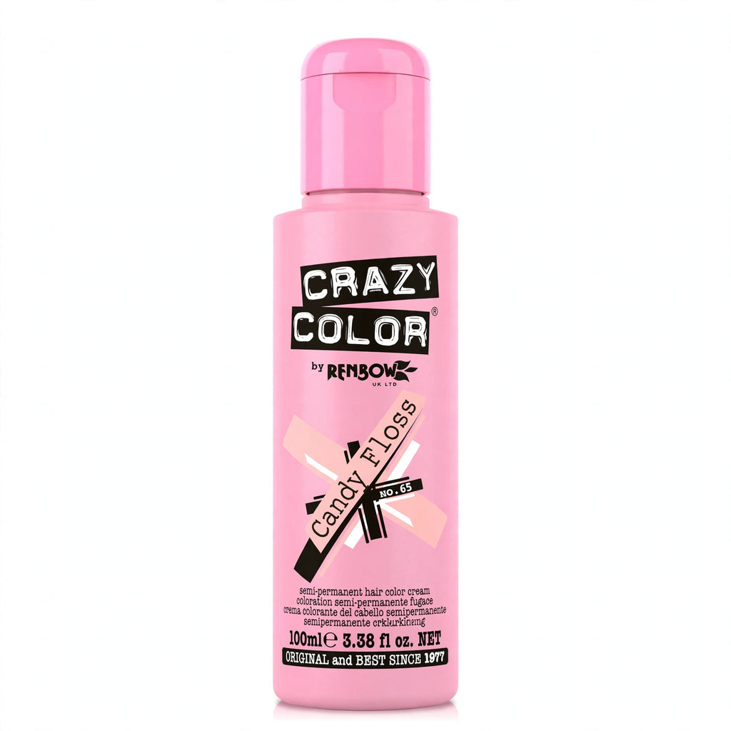 Detail view of Crazy Color Candy Floss Semi-Permanent Hair Dye tube