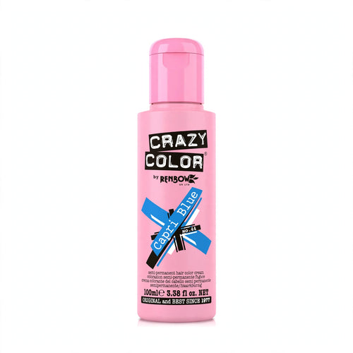 Crazy Color Capri Blue Semi-Permanent Hair Dye in a 100ml tube