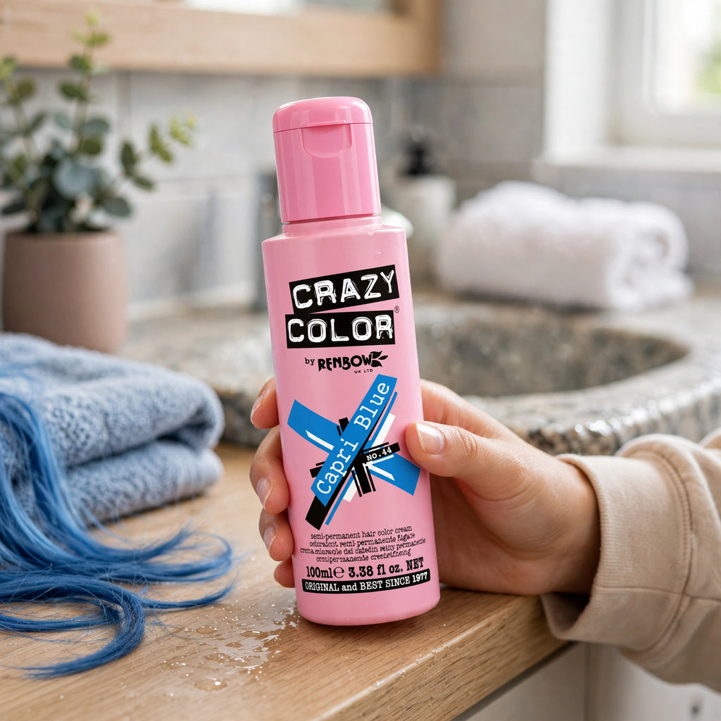 Crazy Color Capri Blue Semi-Permanent Hair Dye 100ml