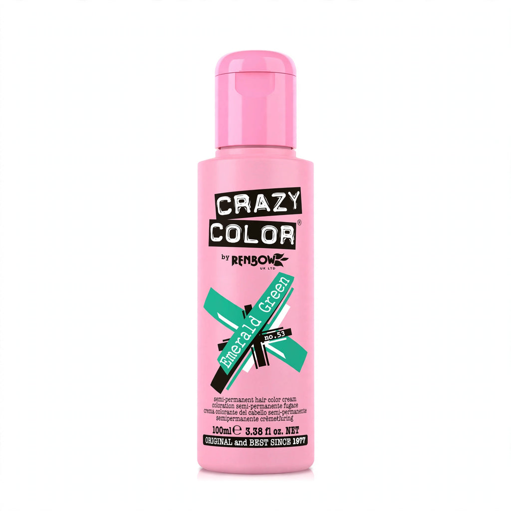 Crazy Color Emerald Green Semi-Permanent Hair Dye 100ml in emerald green shade