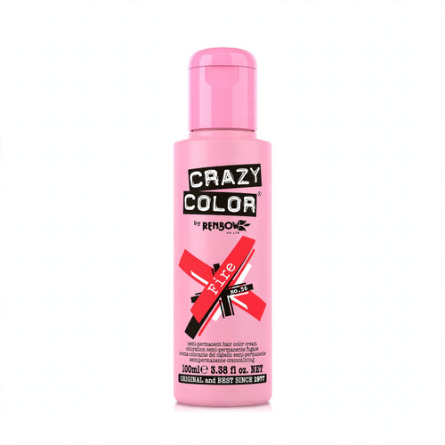 Crazy Color Fire Red semi-permanent hair dye in a 100ml tube