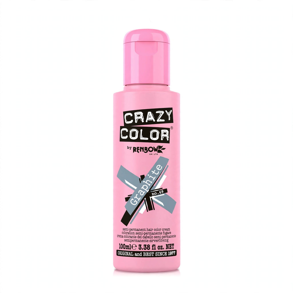 Crazy Color semi-permanent hair dye in Graphite, 100ml tube