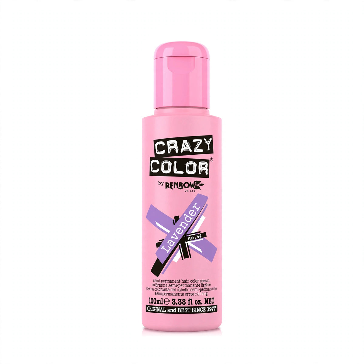 Crazy Color Lavender semi-permanent hair dye in a 100ml tube