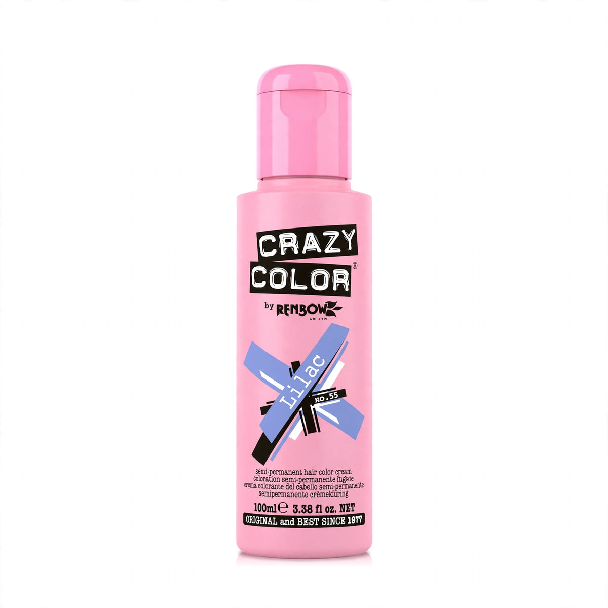 Crazy Color Lilac semi-permanent hair dye in a 100ml tube