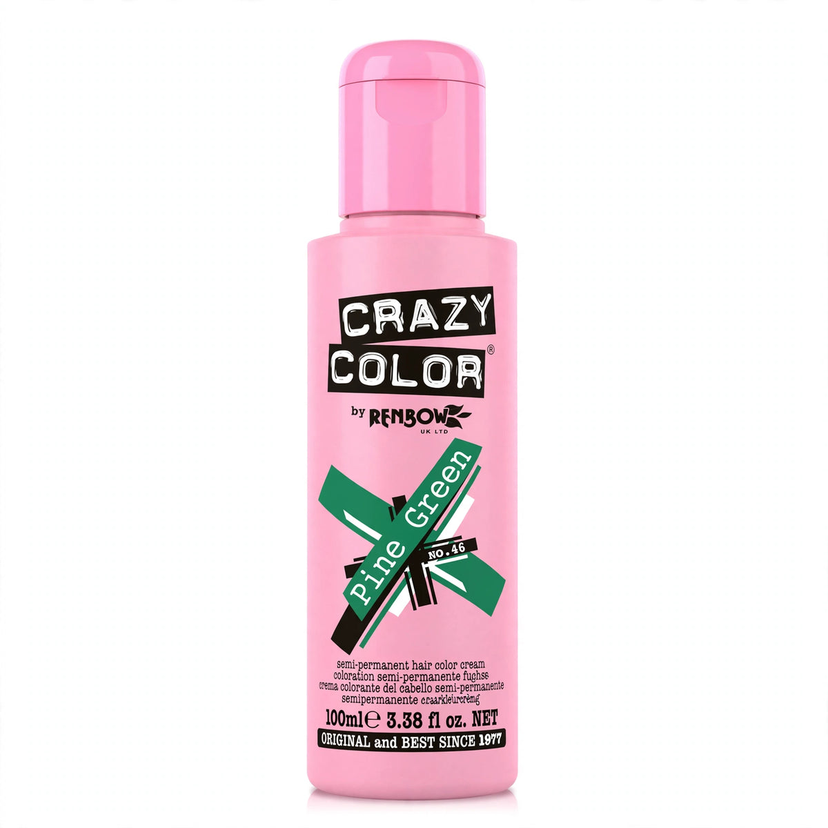 Alternative view of Crazy Color Pine Green Semi-Permanent Hair Dye showing tube design