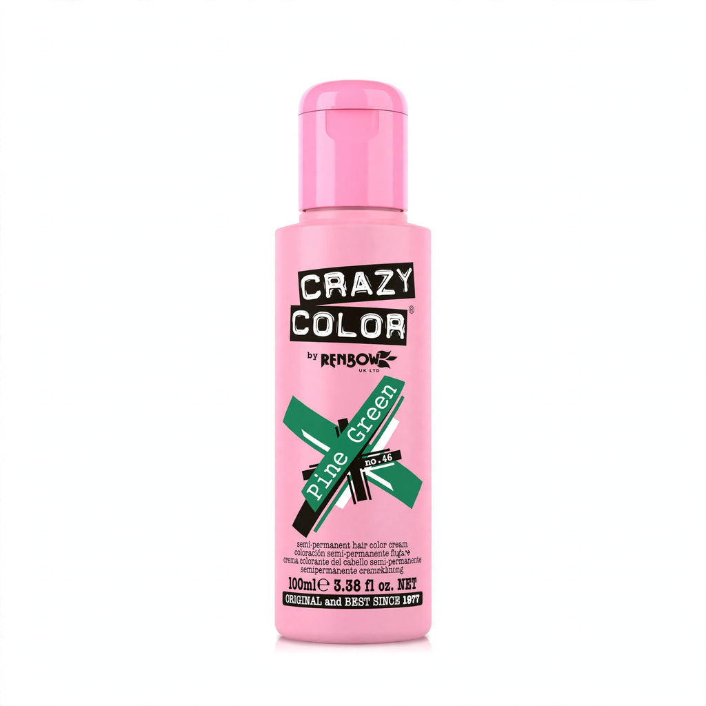 Crazy Color Pine Green Semi-Permanent Hair Dye in a 100ml tube