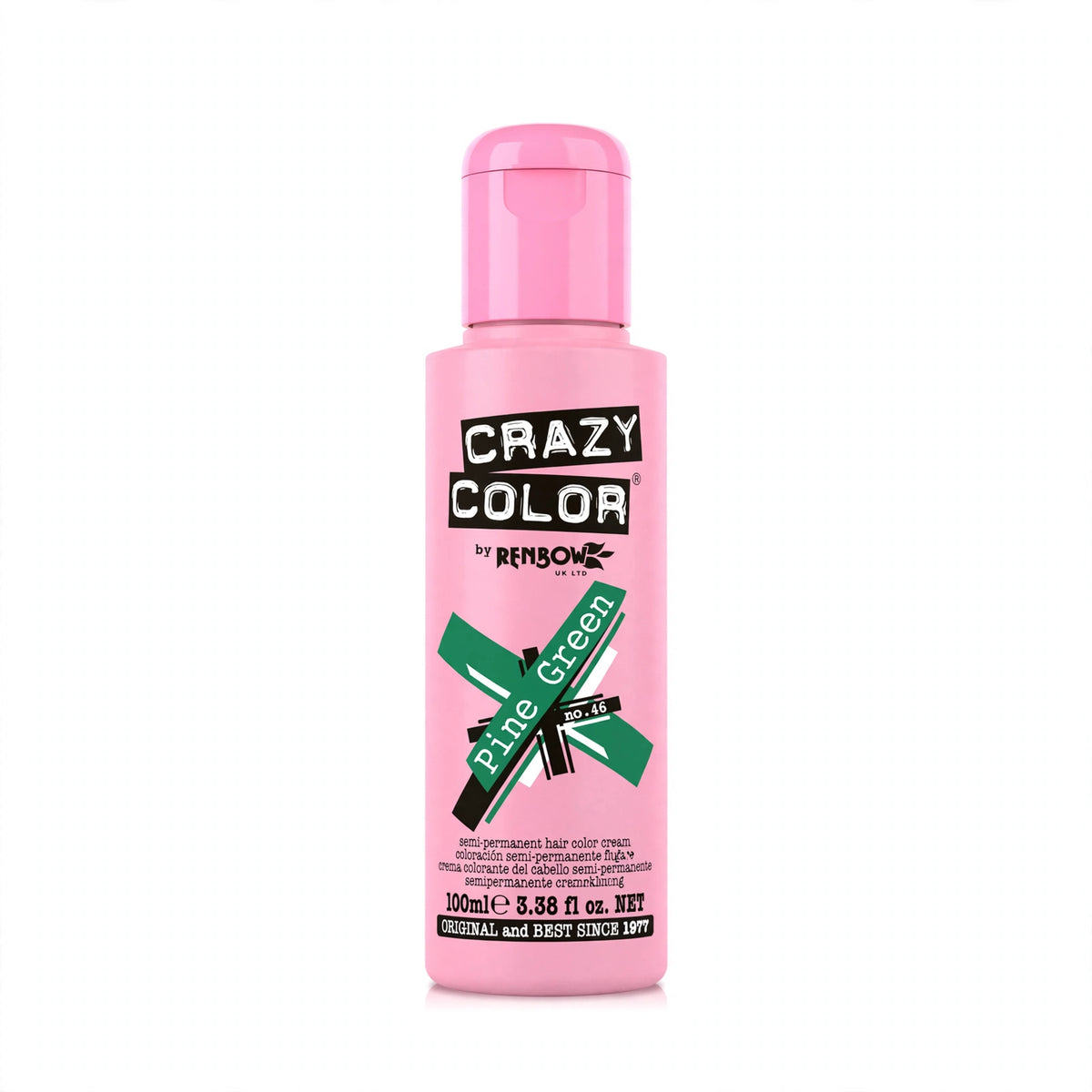 Crazy Color Pine Green Semi-Permanent Hair Dye in a 100ml tube