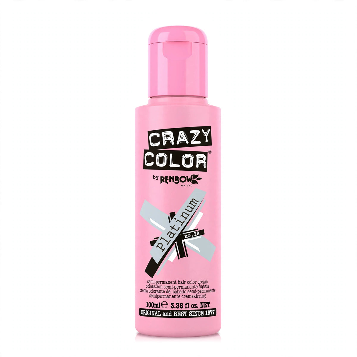 Detail view of Crazy Color Platinum hair dye tube