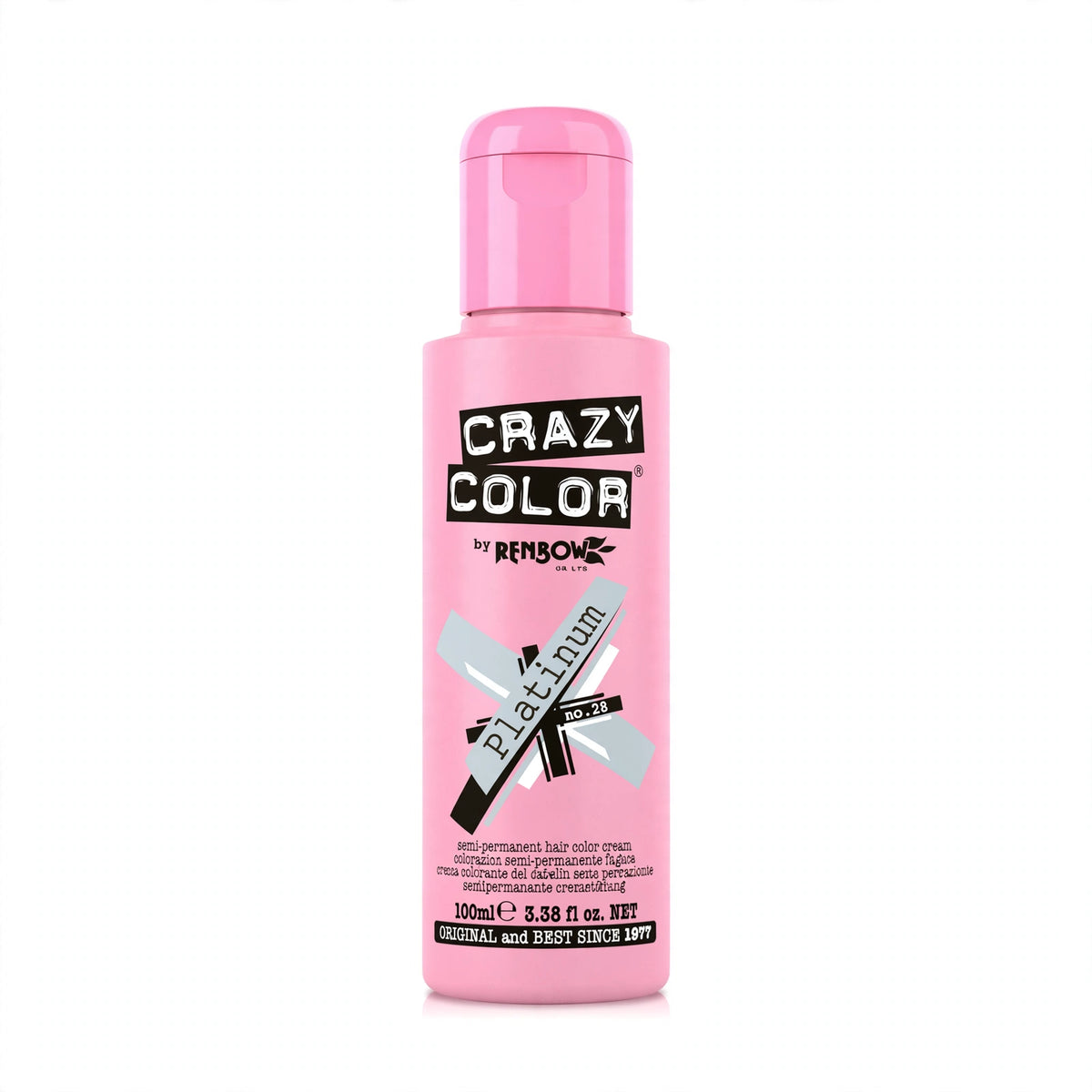 Crazy Color Platinum Semi-Permanent Hair Dye in a 100ml tube