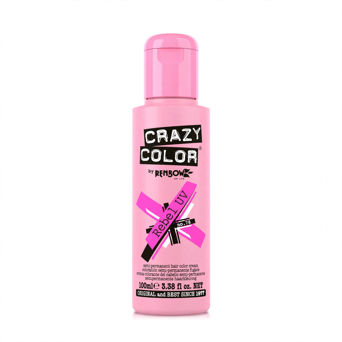 Crazy Color Rebel UV Neon Pink semi-permanent hair dye 100ml