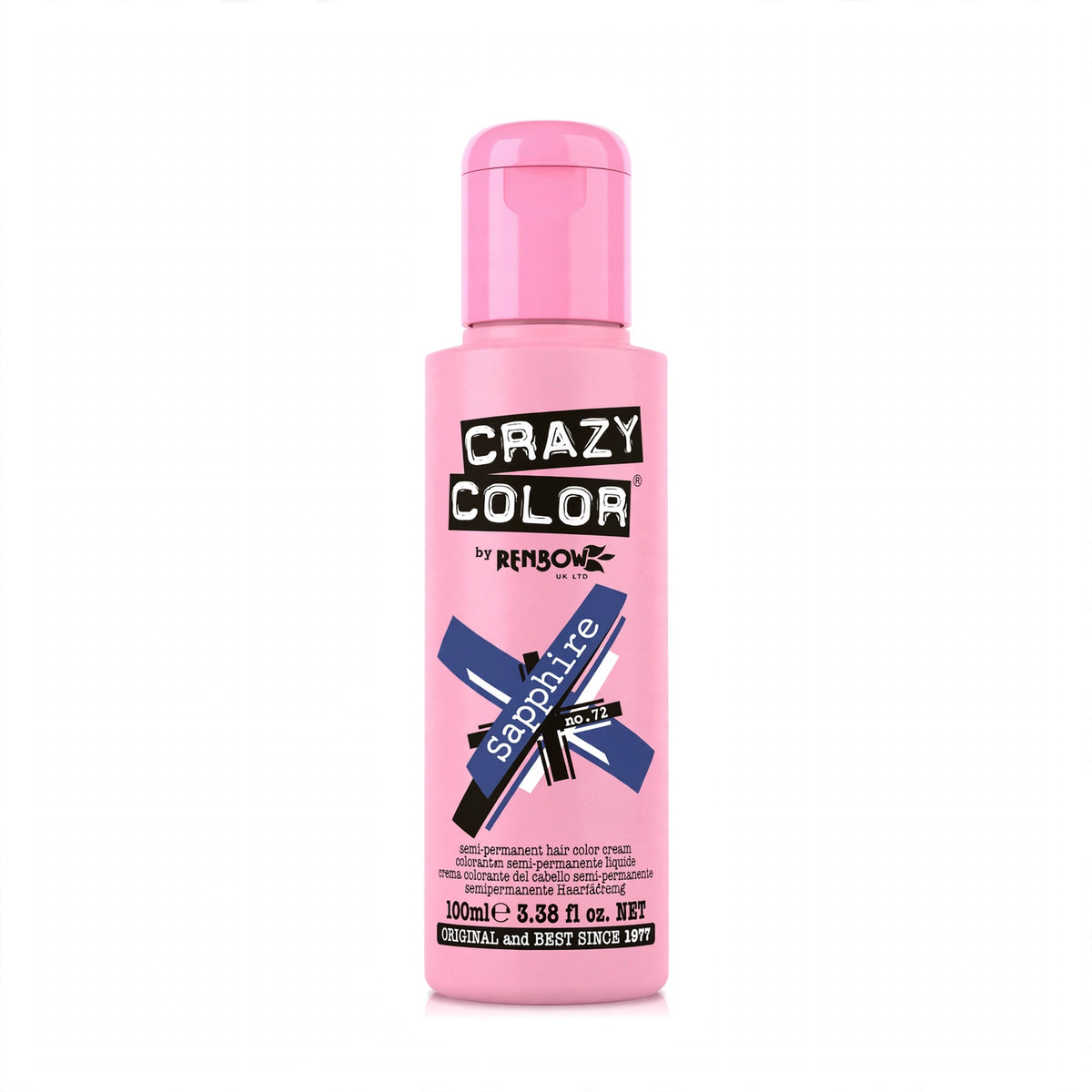 Crazy Color Sapphire Blue Semi-Permanent Hair Dye in 100ml packaging