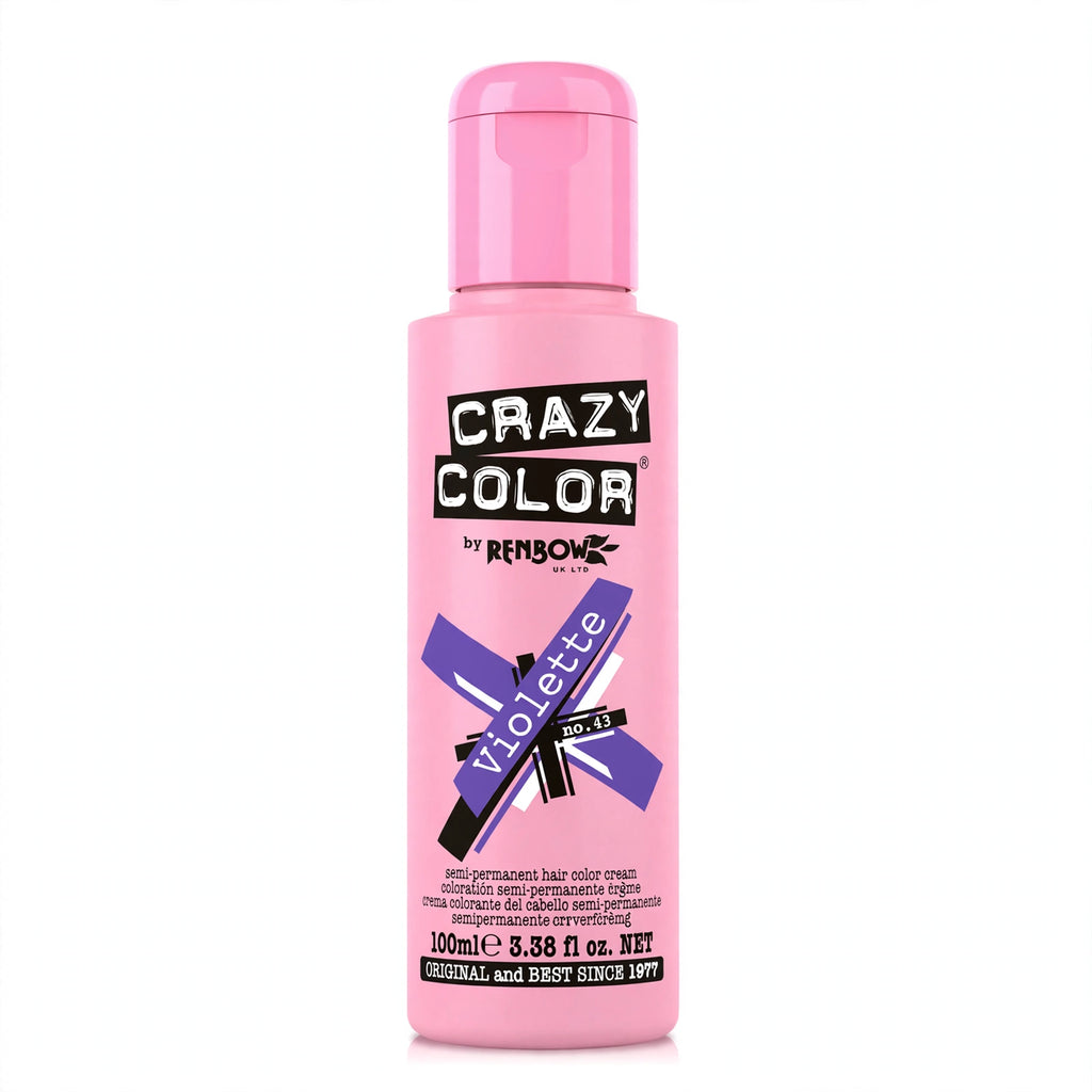 Close view of Crazy Color Violette semi-permanent hair dye