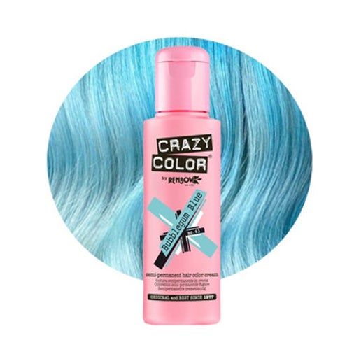 Crazy Color Semi Permanent Hair Dye - Bubblegum Blue Number 63 100ml