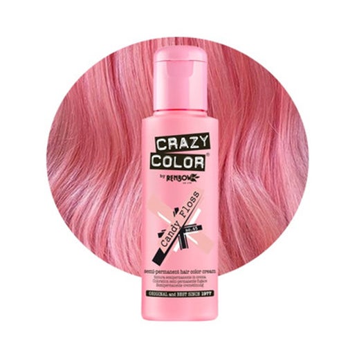 Crazy Color Semi Permanent Hair Dye - Candy Floss Delicate Pink Number 65 100ml
