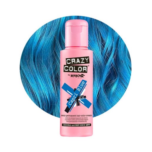 Crazy Color Semi Permanent Hair Dye - Capri Blue Number 44 100ml