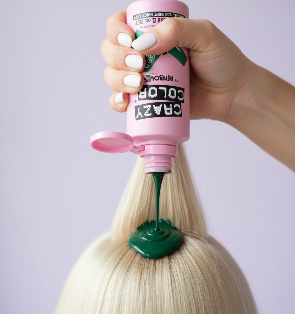 Crazy Color Semi Permanent Hair Dye Pine Green 100ml - Why Not Shop