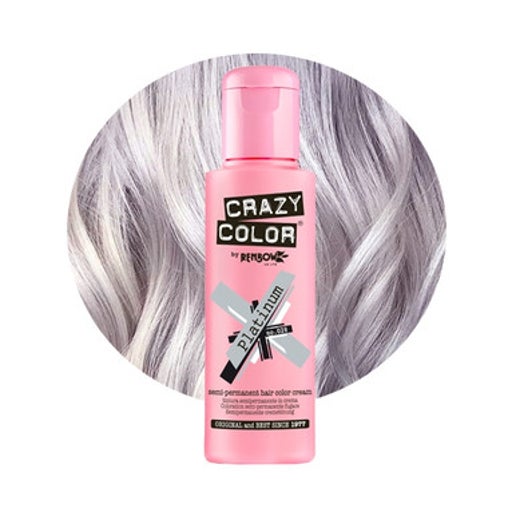 Crazy Color Semi Permanent Hair Dye - Platinum Number 28 100ml