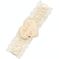 Bride To Be garter with cream and gold colours and white lace trim