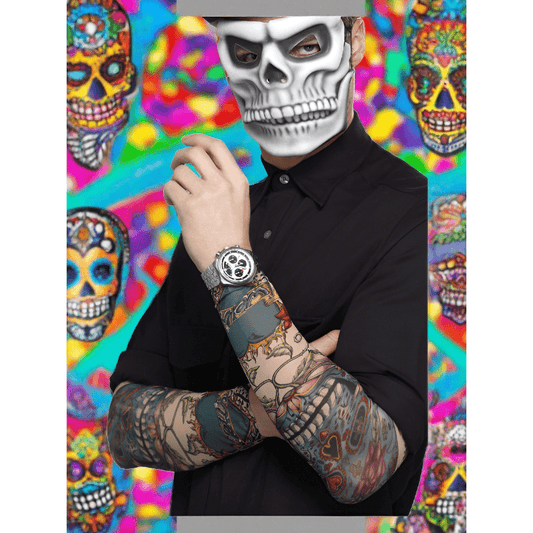 Day of the Dead Tattoo Sleeves, Multi-Coloured