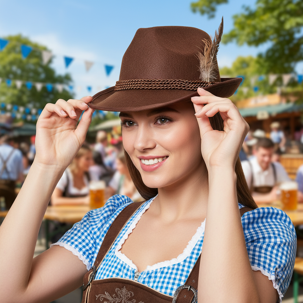 Deluxe Bavarian Oktoberfest Hat - Brown | Merthyr Tydfil | Why Not Shop Online