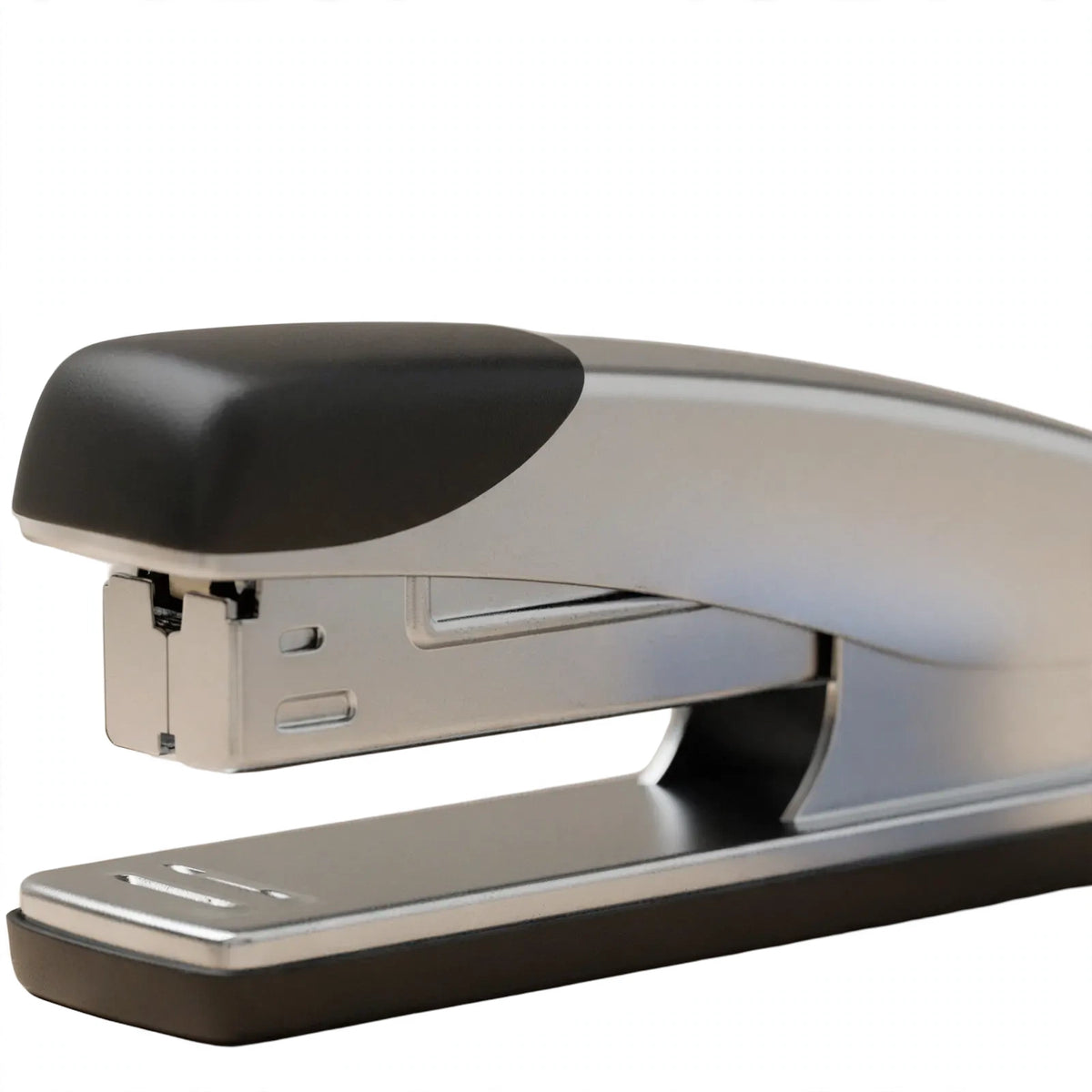 Close-up view of Tallon desktop stapler with staples
