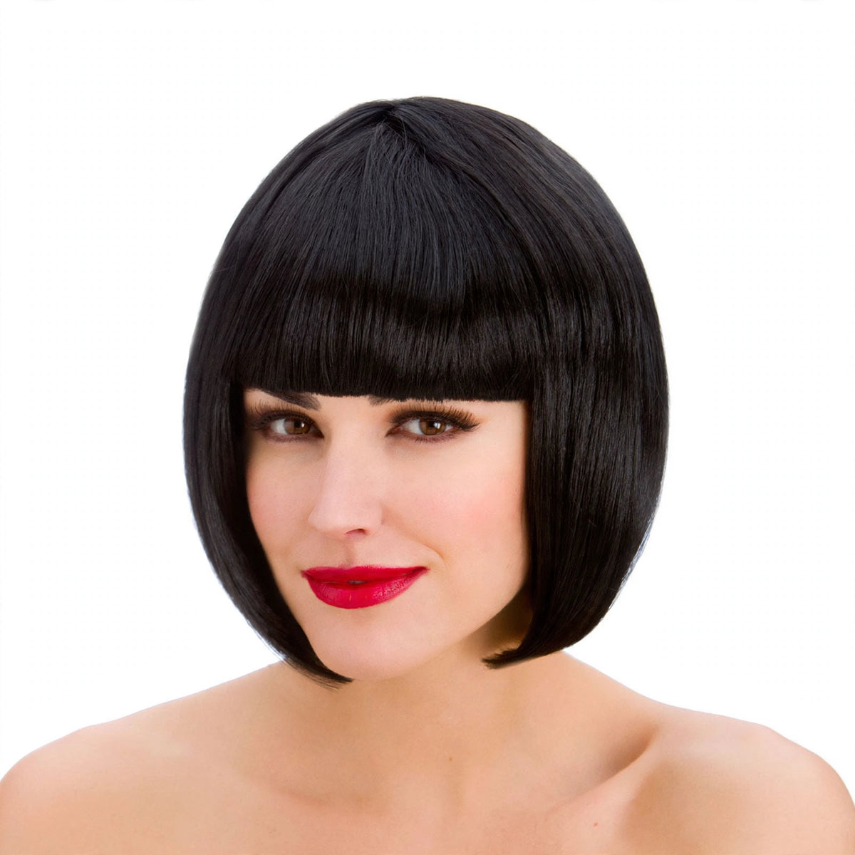 Diva Black Bob Wig in sleek glossy black bob style