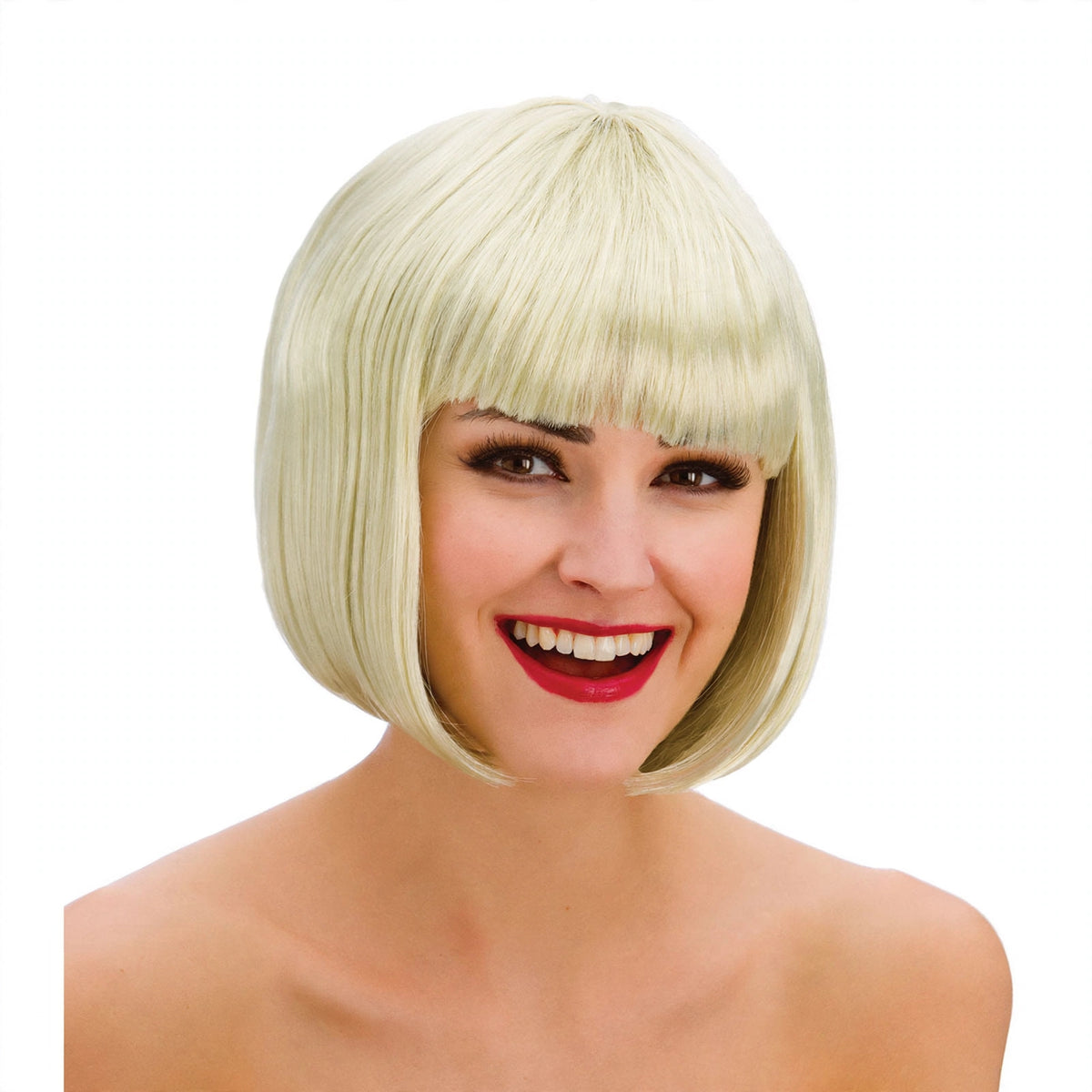 Diva Blonde Bob Wig smooth platinum blonde bob style