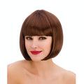 Diva Brown Bob Wig with sleek chin-length bob style in brown synthetic fibres