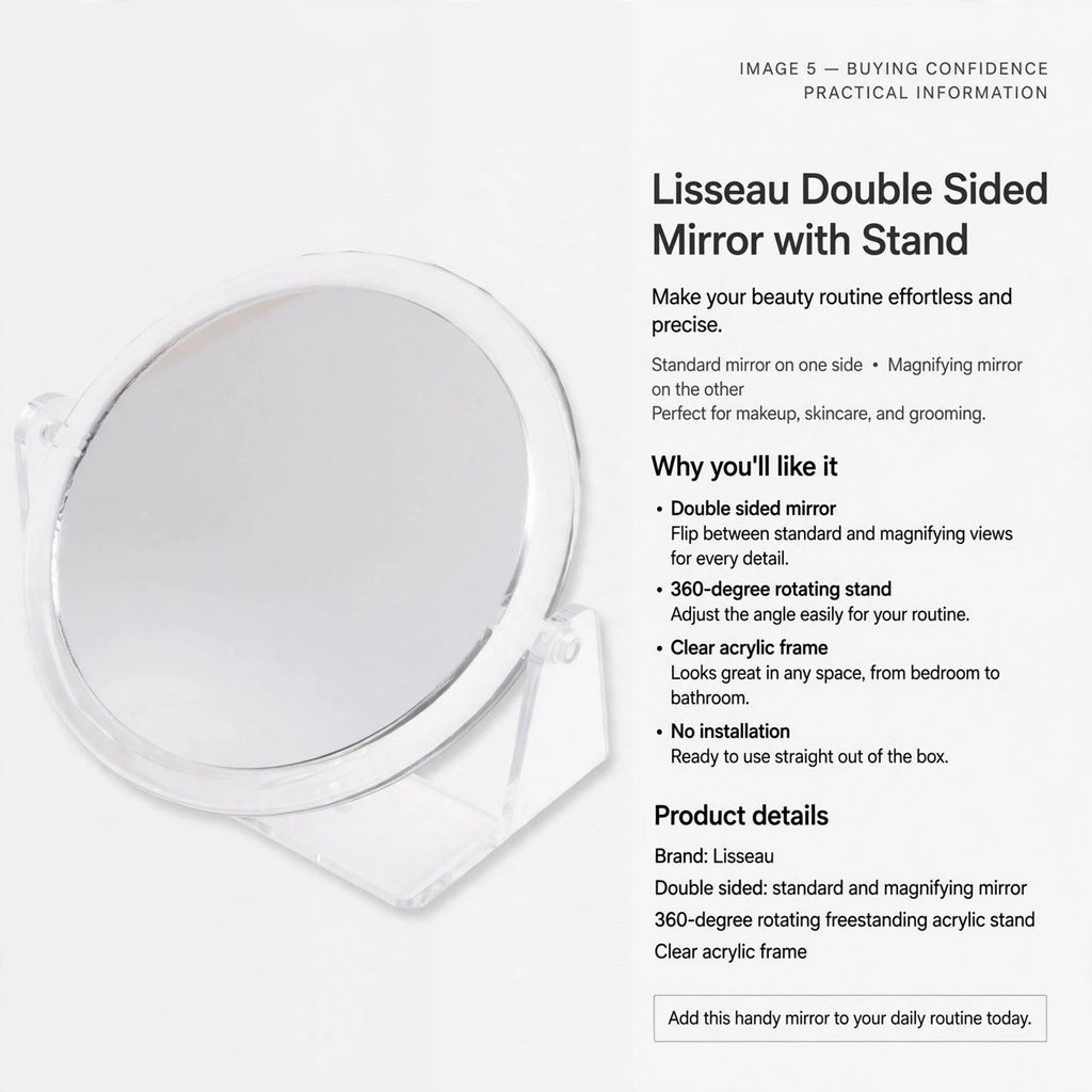 Lisseau mirror ready to use with no installation required and freestanding design