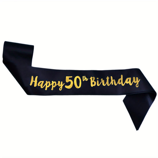 Black And Gold 50th Birthday Sash | Merthyr Tydfil | Why Not Shop Online