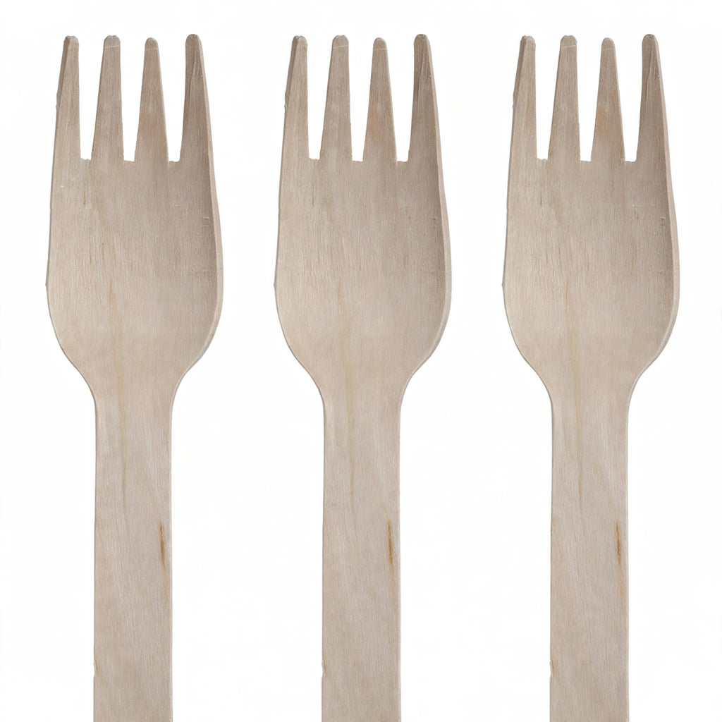 close-up view of Eco Birchwood Wooden Fork showing wood texture