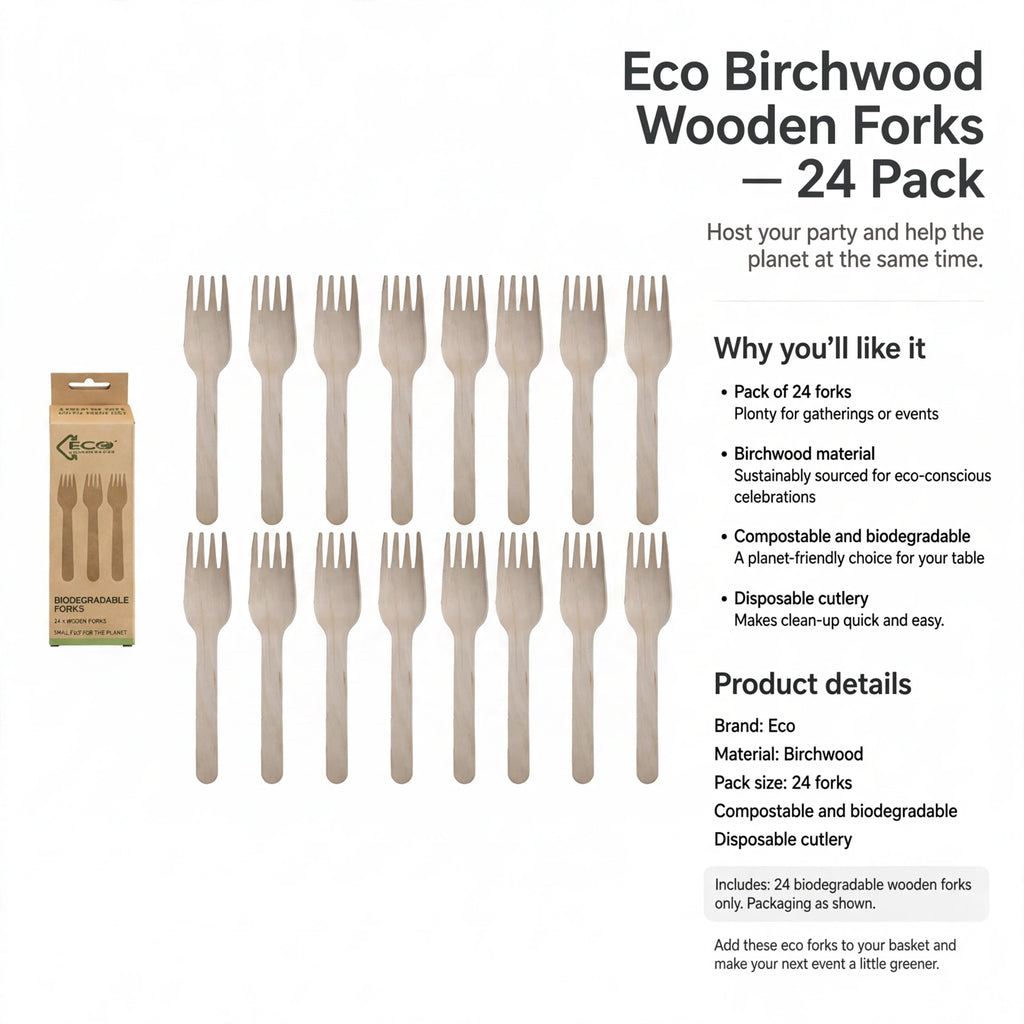 Eco Birchwood Wooden Forks are compostable, biodegradable, and disposable cutlery