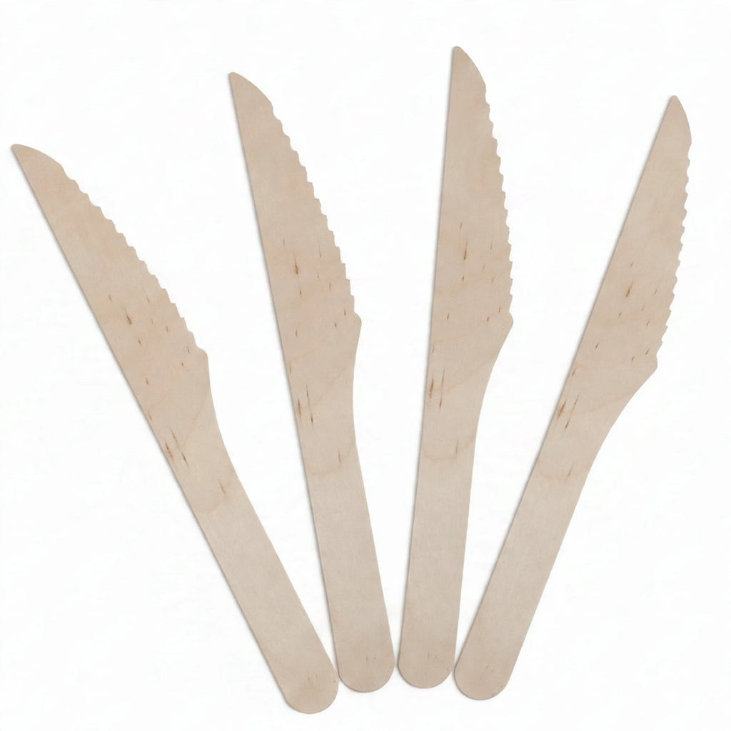 Close-up view of Eco Birchwood Wooden Knife showing smooth splinter-free finish