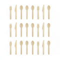 Eco Wooden Cutlery 18-piece set with knives spoons and forks made from compostable birchwood