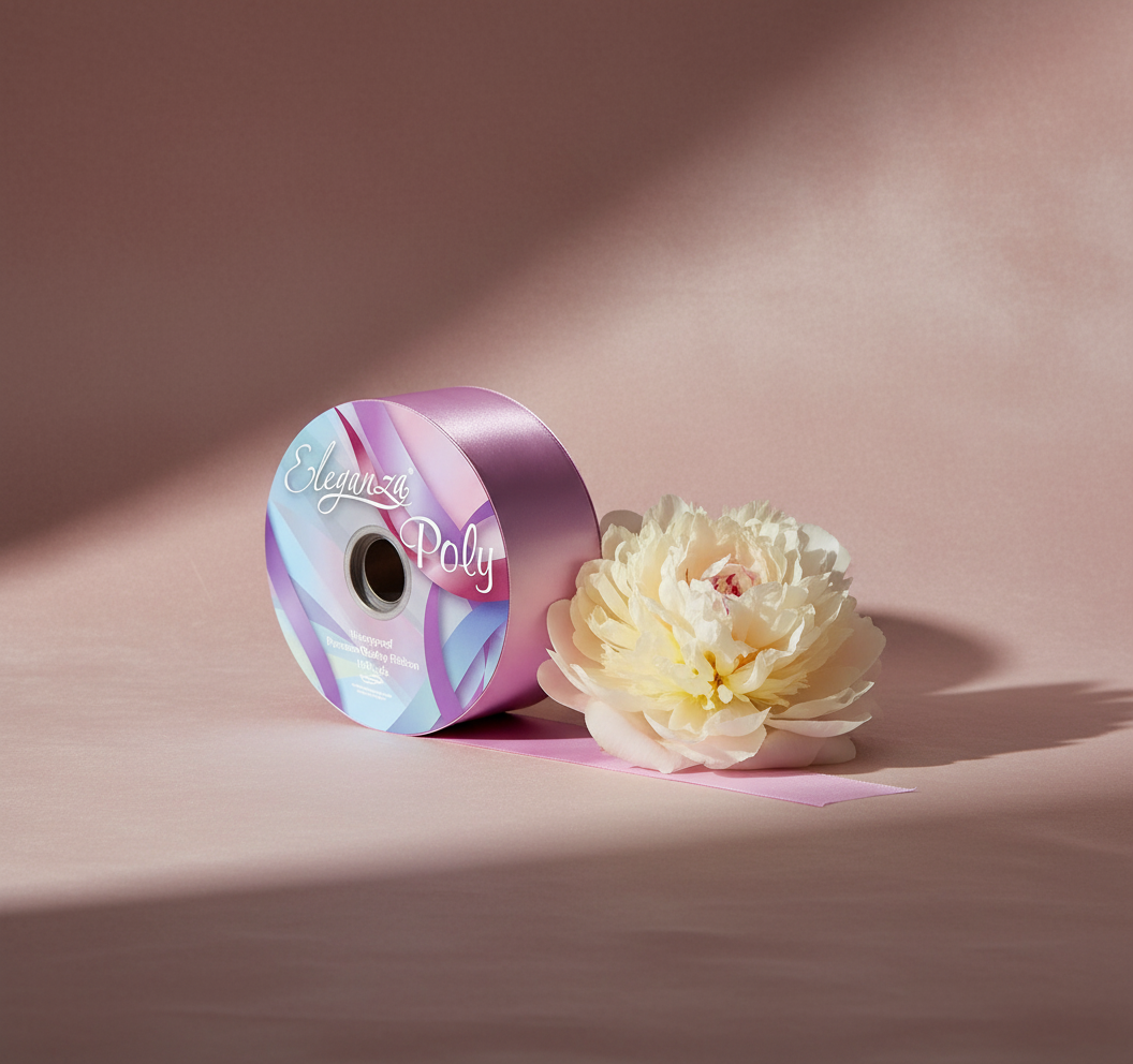 Eleganza Poly Ribbon 50mm x 91m (100yds) Classic Pink