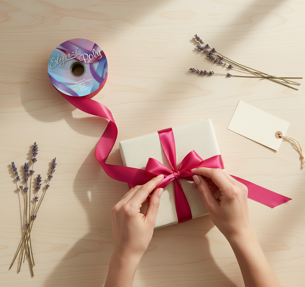 Eleganza Poly Ribbon 50mm x 91m (100yds) Deep Cerise